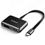 Переходник (преобразователь) Type-C - HDMI 4K 60Hz, VGA (папа - мама, мама) Ugreen CM303 черный