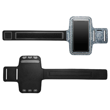 Чехол универсальный для телефона до 6,9 дюйма спортивный наручный Spigen SGP Sport Armband камуфляж серый