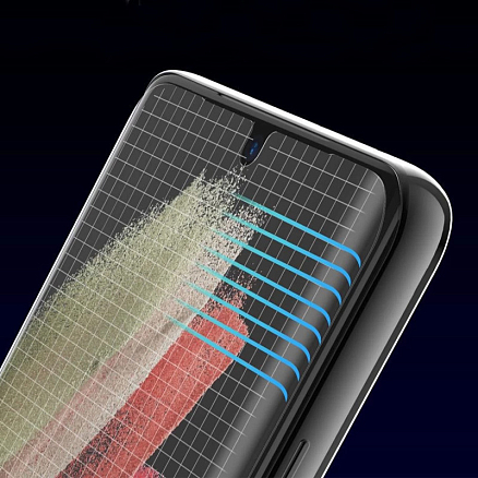 Защитное стекло для Samsung Galaxy S21 Ultra на весь экран противоударное WhiteStone Dome Glass c УФ-лампой прозрачное 2 шт.