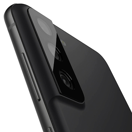Защитное стекло на камеру для Samsung Galaxy S21 FE Spigen Optik.TR черное 2 шт.