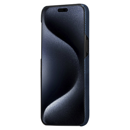 Чехол для iPhone 15 кевларовый тонкий Pitaka MagEZ 4 StarPeak сине-желтый
