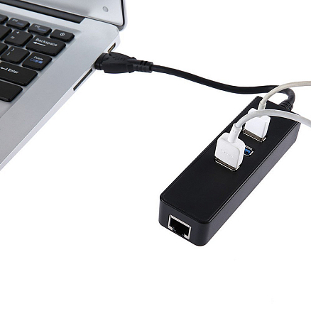 USB 3.0 HUB (разветвитель) на 3 порта + Ethernet