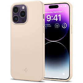 Чехол для iPhone 14 Pro Max пластиковый Spigen Thin Fit бежевый