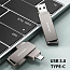 USB Flash Usams Type-C+USB3.0 Rotatable High Speed Flash Drive 32GB