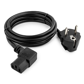 Кабель питания с угловым C13 длина 1,8 м 10A с заземлением Cablexpert PC-186A-VDE черный