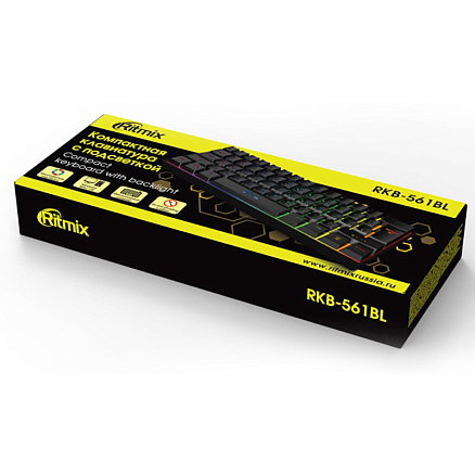 Клавиатура Ritmix RKB-561BL с подсветкой черная