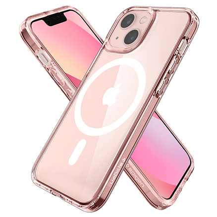 Чехол для iPhone 13 mini гибридный Spigen Ultra Hybrid MagSafe прозрачно-розовый