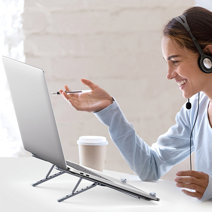 Подставка для ноутбука до 17 дюймов складная Ugreen LP451 металлическая серая