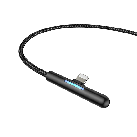 Кабель USB - Lightning для зарядки iPhone 1 м 2.4А игровой плетеный Baseus Iridescent Lamp черный
