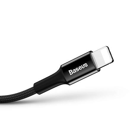 Кабель USB - Lightning для зарядки iPhone 1 м 2А плетеный Baseus Shining черный