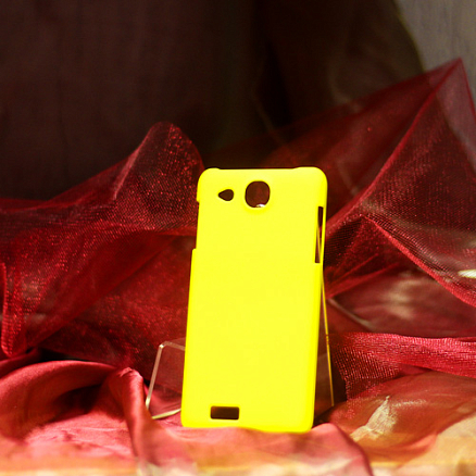 Чехол для Alcatel One Touch Idol Ultra 6033X пластиковый Nova, желтый