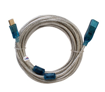 Кабель-удлинитель USB 2.0 (папа - мама) длина 10 м Dtech DT-5026 с питанием и ферритами