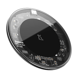 Беспроводная зарядка для телефона Baseus Simple 15W (быстрая зарядка) прозрачная