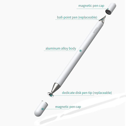Стилус пассивный универсальный с ручкой WiWU Pencil One белый