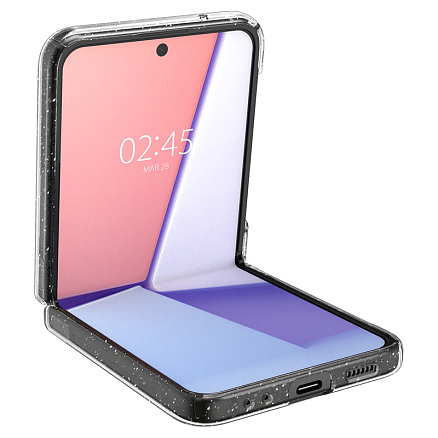 Чехол для Samsung Galaxy Z Flip 4 пластиковый ультратонкий с блестками Spigen Air Skin прозрачный
