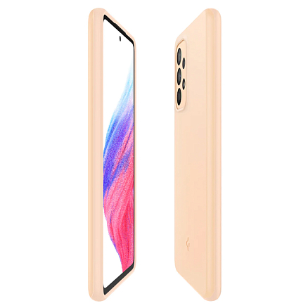 Чехол для Samsung Galaxy A53 пластиковый тонкий Spigen Thin Fit персиковый