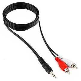 Кабель 3,5 мм - 2RCA (стандартный аудио - тюльпаны) длина 1,5 м Cablexpert CCA-458 черный