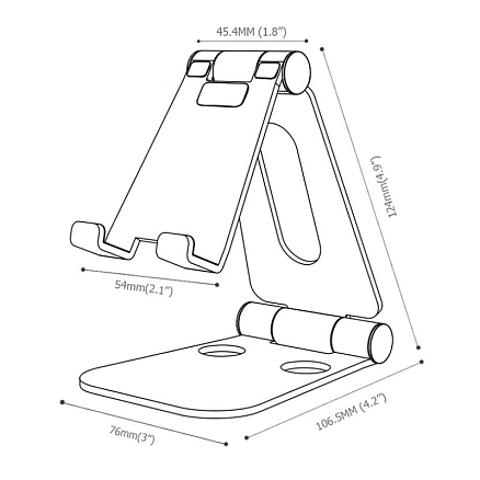 Подставка для телефона или планшета складная SeenDa A001 металлическая серебристая