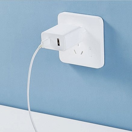 Зарядное устройство сетевое с USB и Type-C 33W Xiaomi Mi Wall Charger (быстрая зарядка QC, PD) белое