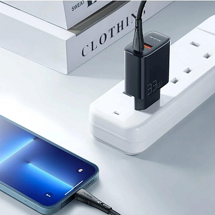 Зарядное устройство сетевое USB и Type-C 33W с кабелем Type-C McDodo CH-0922 (быстрая зарядка PD, QC) черное