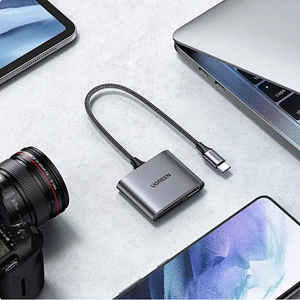 Картридер Type-C универсальный Ugreen CM387 серый