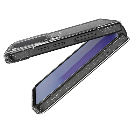 Чехол для Samsung Galaxy Z Flip 4 пластиковый ультратонкий с блестками Spigen Air Skin прозрачный