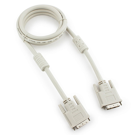 Кабель DVI-D - DVI-D (папа - папа) длина 1,8 м Cablexpert CC-DVI2-6C с ферритами серый