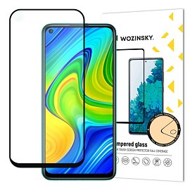 Защитное стекло для Xiaomi Redmi 10X 4G, Note 9 на весь экран противоударное Wozinsky Full Glue черное