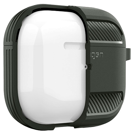 Чехол для наушников AirPods 3 гелевый Spigen Rugged Armor хаки