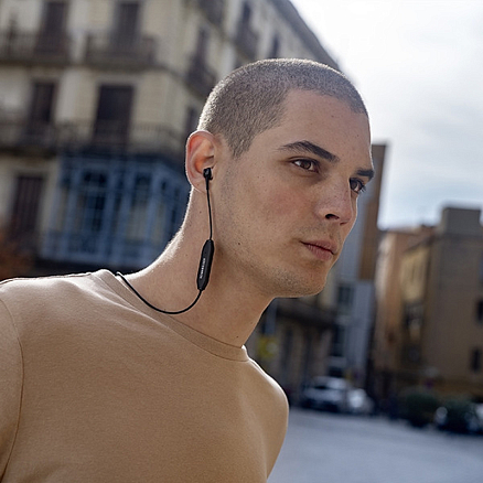 Наушники беспроводные Bluetooth Sennheiser CX 350BT вакуумные с микрофоном и пультом черные
