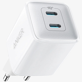 Зарядное устройство сетевое с двумя Type-C входами 40W 2A Anker PowerPort III Nano Pro (быстрая зарядка PD) белое