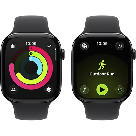 Умные часы Apple Watch 11 46 мм с силиконовым ремешком S/M алюминиевые черные