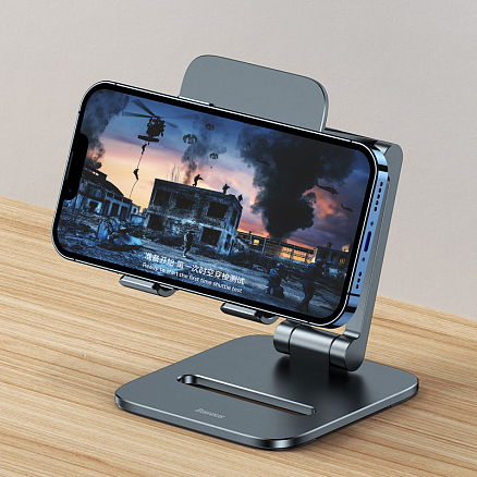 Подставка для телефона до 7 дюймов Baseus Biaxial складная серая