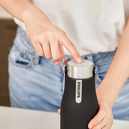 Умная термобутылка для воды Philips GoZero 355 мл черная