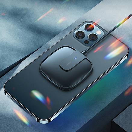 Беспроводная магнитная зарядка MagSafe для iPhone 15W Usams US-CD159 W1 черная