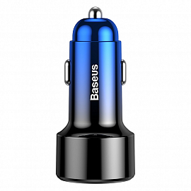 Зарядное устройство автомобильное с USB и Type-C входами 6А 45W Baseus Magic PPS (быстрая зарядка PD 3.0, QC 3.0) черно-синее