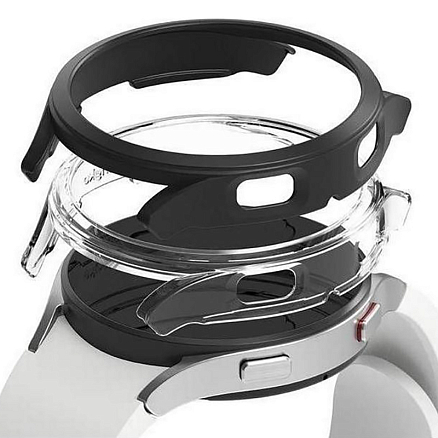 Чехол для Samsung Galaxy Watch 4 Classic 46 мм ультратонкий пластиковый Ringke Slim 2 шт. черный матовый + прозрачный