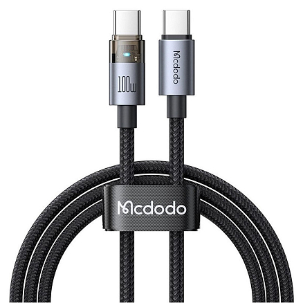 Кабель Type-C - Type-C для зарядки 1,2 м 5А 100W плетеный McDodo CA-5580 (быстрая зарядка PD) черный