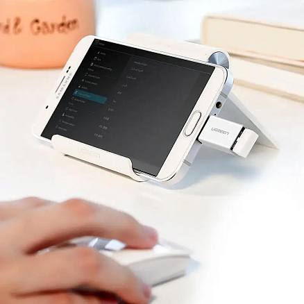 Переходник MicroUSB - USB (папа - мама) Ugreen US195 белый