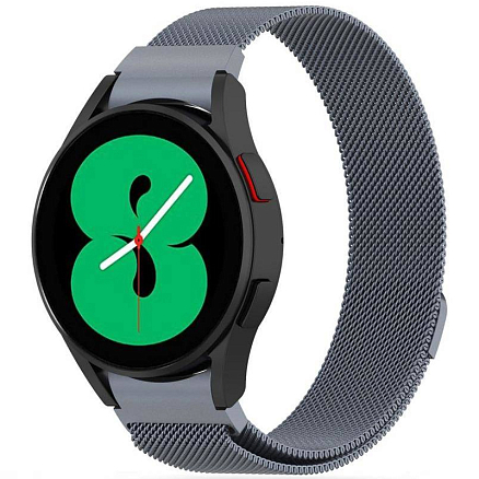 Ремешок-браслет для Samsung Galaxy Watch 4, 5, 5 Pro 40, 42, 44, 45 и 46 мм миланское плетение Tech-Protect MilaneseBand 2 серый