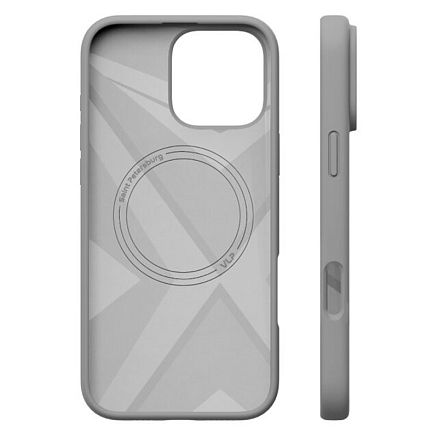 Чехол для iPhone 16 Pro силиконовый VLP Aster MagSafe серый