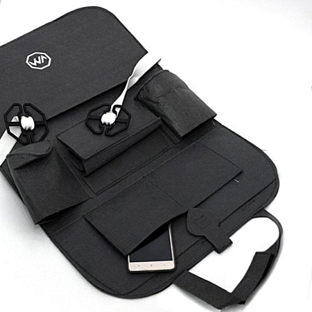 Органайзер в салон автомобиля на спинку сиденья Joyroom серый