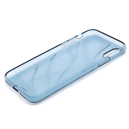 Чехол для iPhone X, XS гелевый ультратонкий Baseus Water прозрачный голубой