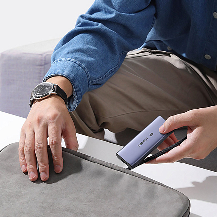 Хаб (разветвитель) Type-C - HDMI 8K 30Hz, 3 х USB 3.0 Ugreen CM500 серый