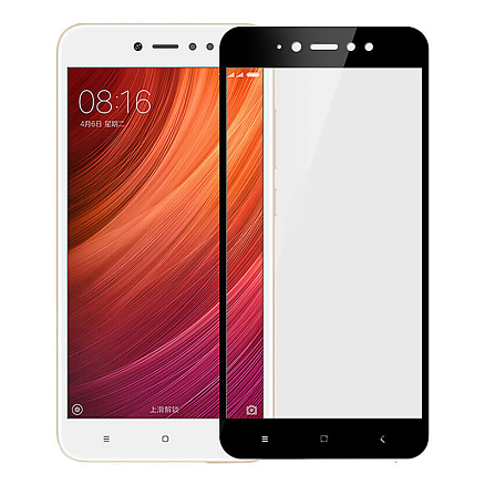 Защитное стекло для Xiaomi Redmi 5A на весь экран противоударное черное