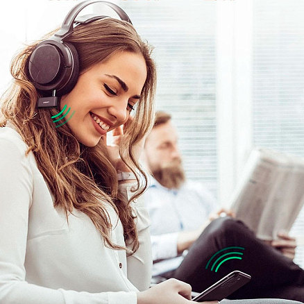 Bluetooth аудио адаптер (ресивер) в разъем 3,5 мм aptX Ugreen CM127 с громкой связью черный