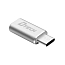 Переходник Type-C - MicroUSB (папа - мама) компактный Dtech T0002 серебристый