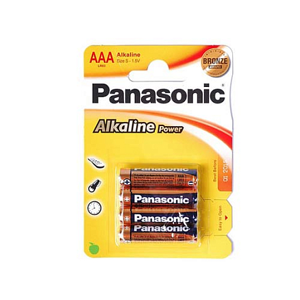 Батарейка LR03 Alkaline (пальчиковая маленькая AAA) Panasonic Alkaline Power упаковка 4шт.