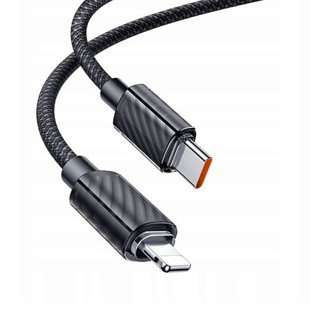 Кабель Type-C - Lightning для зарядки 1,2 м 3А 36W плетеный McDodo CA-3660 (быстрая зарядка PD) черный