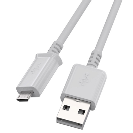 Кабель USB - MicroUSB для зарядки длина 1 м Ritmix RCC-110 (быстрая зарядка QC 3.0) белый